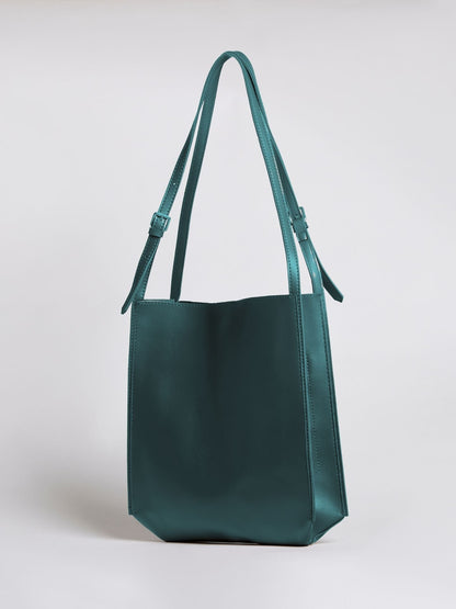 Vegan Leren Schoudertas Halfrond Elegant en Ruim