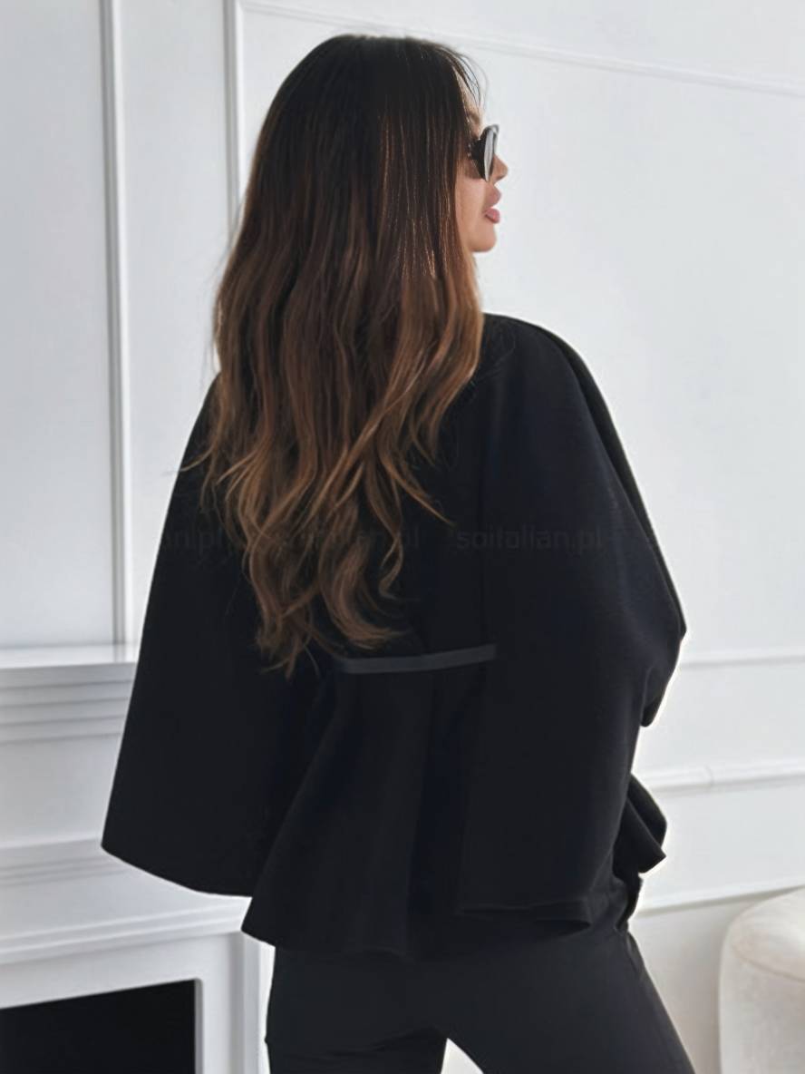 Ponchojas Vleermuis Mouwen Met Ceintuur Kort Model