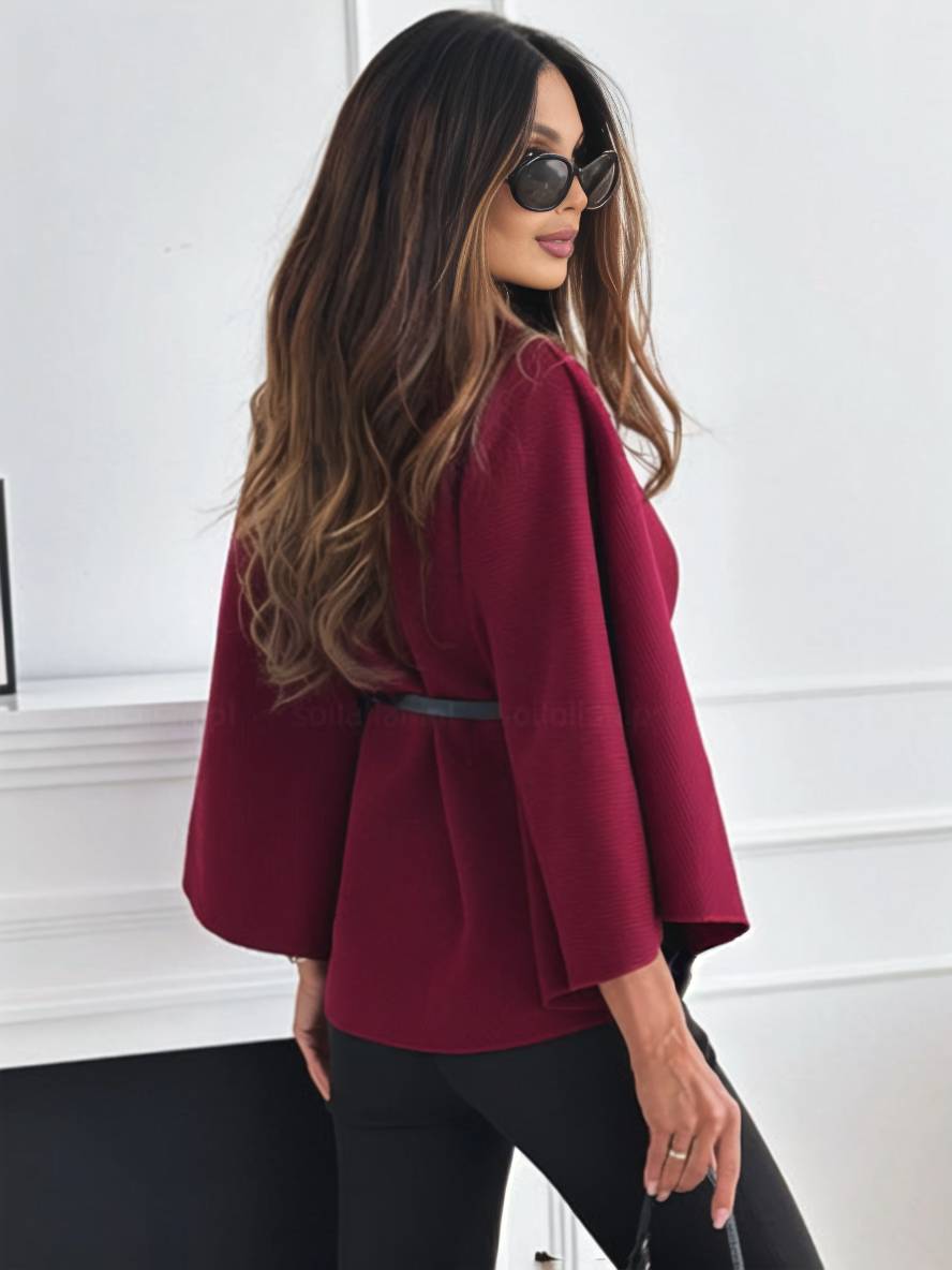 Ponchojas Vleermuis Mouwen Met Ceintuur Kort Model