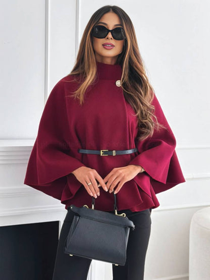 Ponchojas Vleermuis Mouwen Met Ceintuur Kort Model
