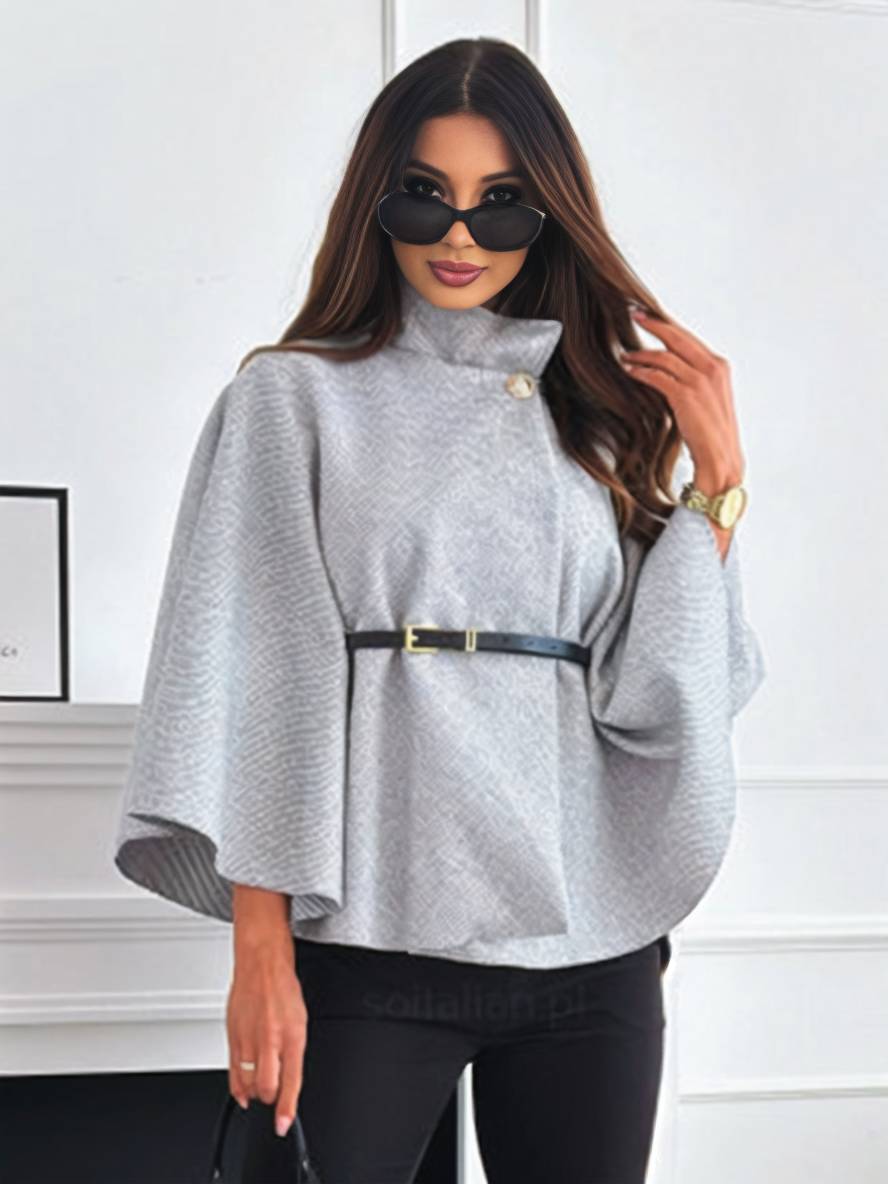 Ponchojas Vleermuis Mouwen Met Ceintuur Kort Model