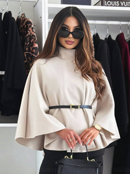 Ponchojas Vleermuis Mouwen Met Ceintuur Kort Model