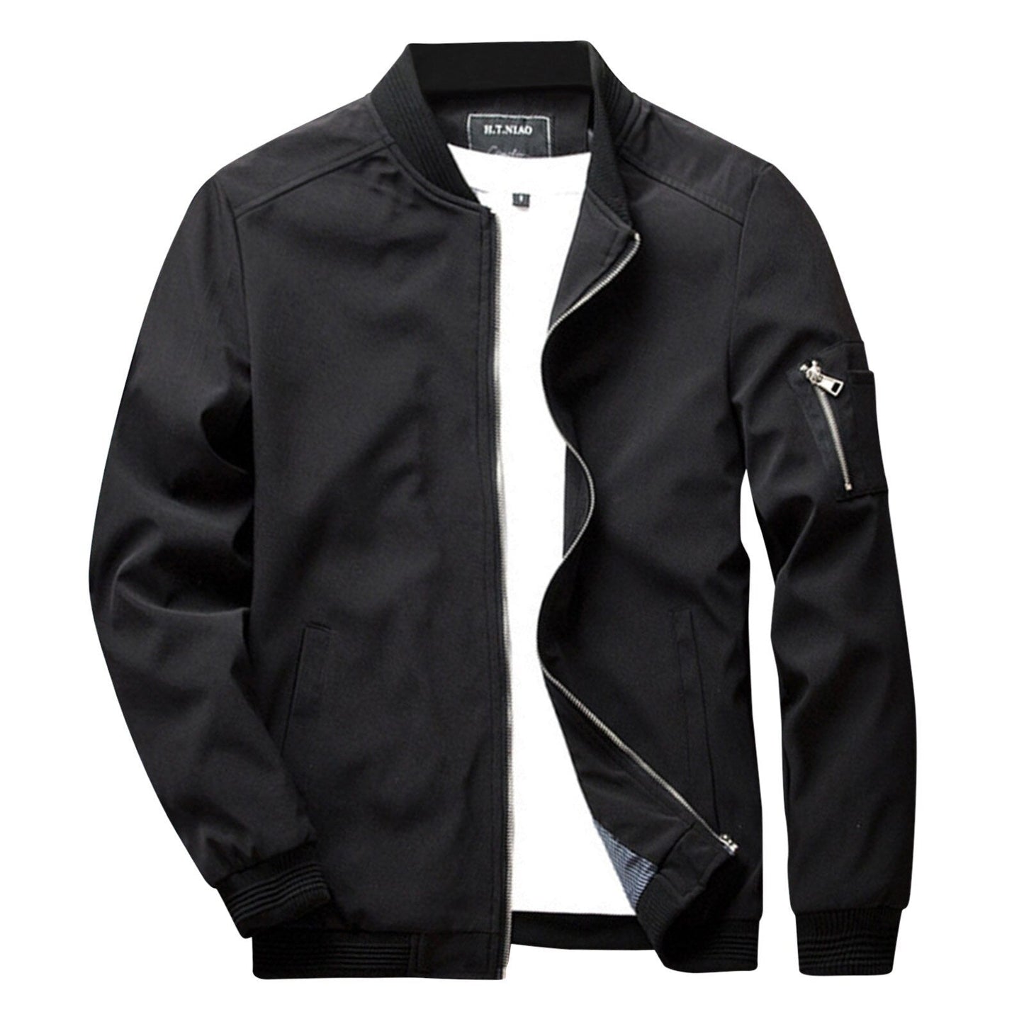 Heren Jasje Slim Fit Stijlvol Zwart Design