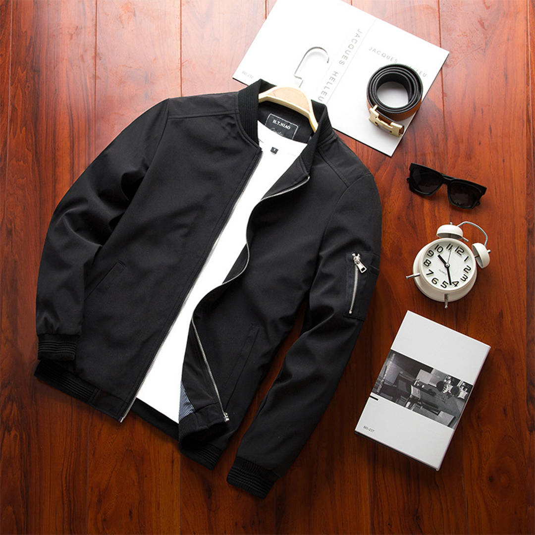 Heren Jasje Slim Fit Stijlvol Zwart Design
