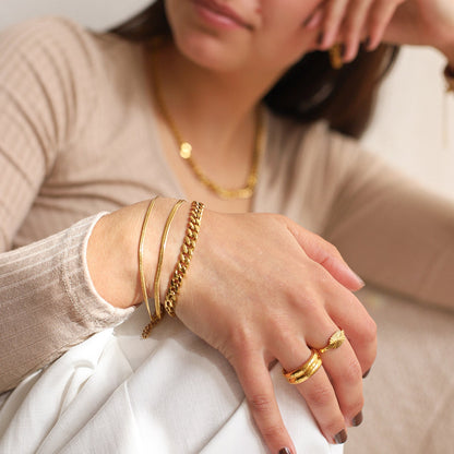 Goudkleurige Armband Dubbel Waterdicht RVS