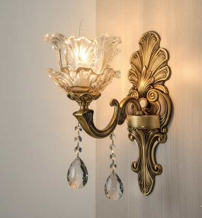 Vintage Wandlamp Goud Glas Dubbele Klassiek Warm Wit Licht Binnenwandlamp E14 Slaapkamer Woonkamer Hal Decoratief Verlichting Muurlamp