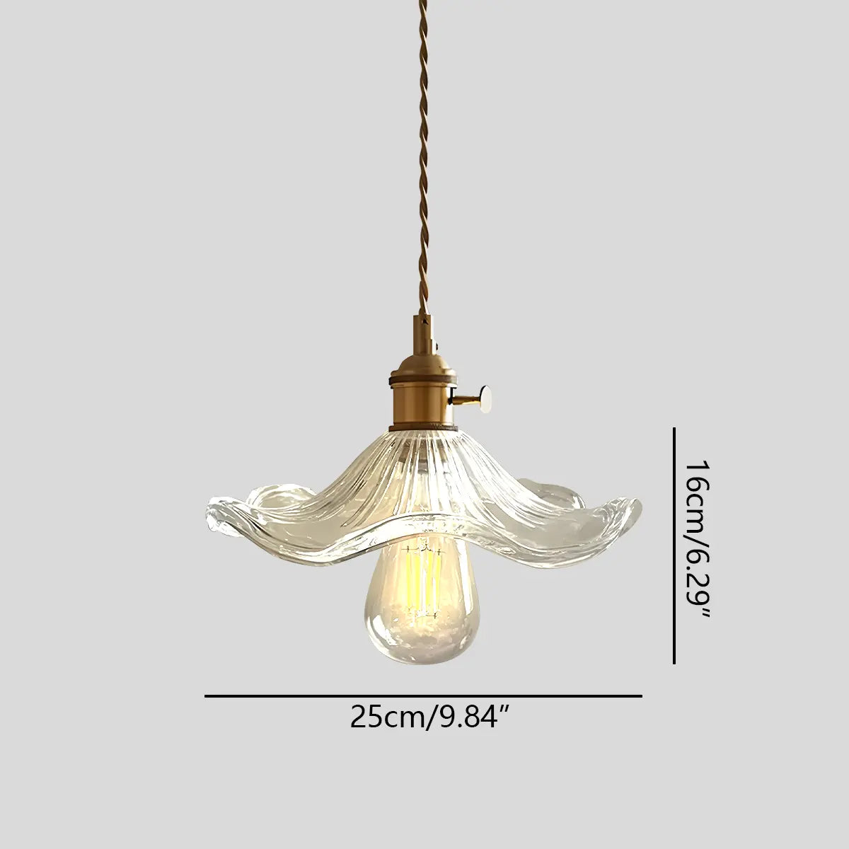 Hanglamp Glas Brons Verstelbare Kabel Woonkamer Eettafel Transparante Glazen Hanglamp Sfeerverlichting Vintage