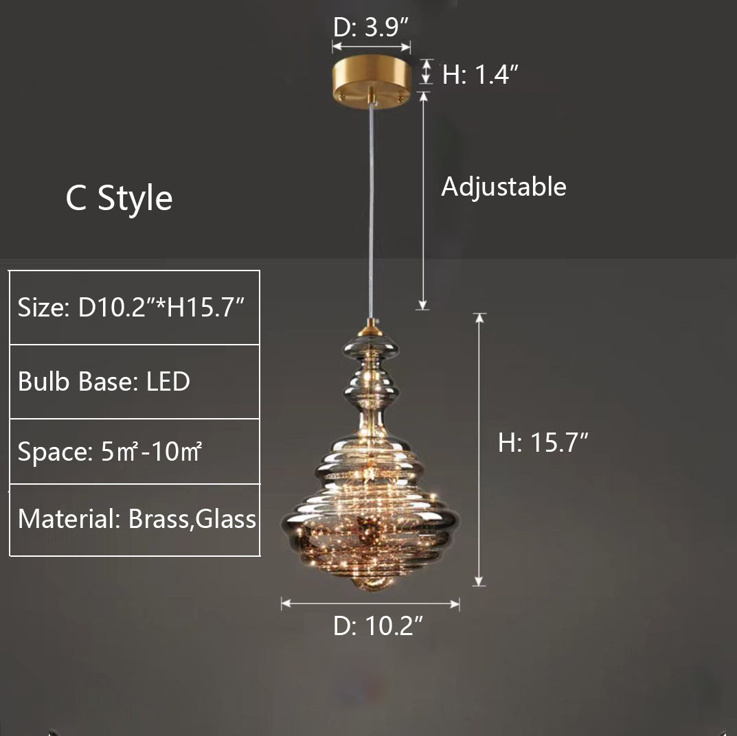 Grijze glazen hanglamp met sterrenhemel-effect voor eetkamer, bar of keukeneiland