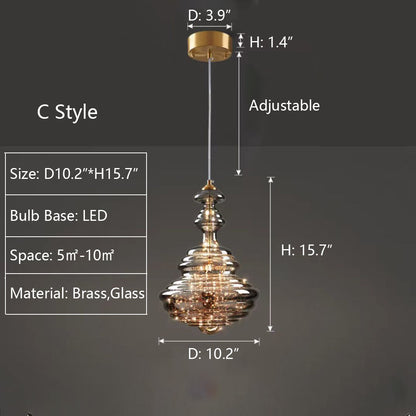 Grijze glazen hanglamp met sterrenhemel-effect voor eetkamer, bar of keukeneiland