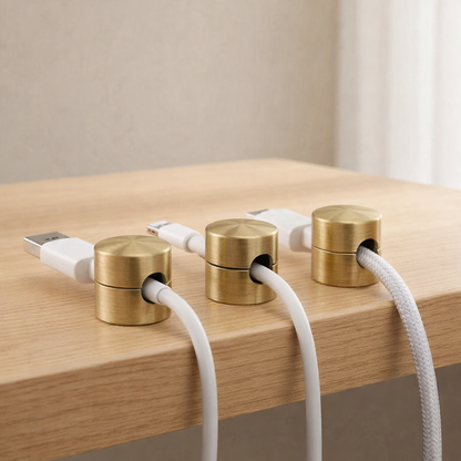 Metalen Kabelclips voor Bureau en Muur – Schroefmontage Set van 3 – Nette Kabelorganisatie Zwart Zilver Goud