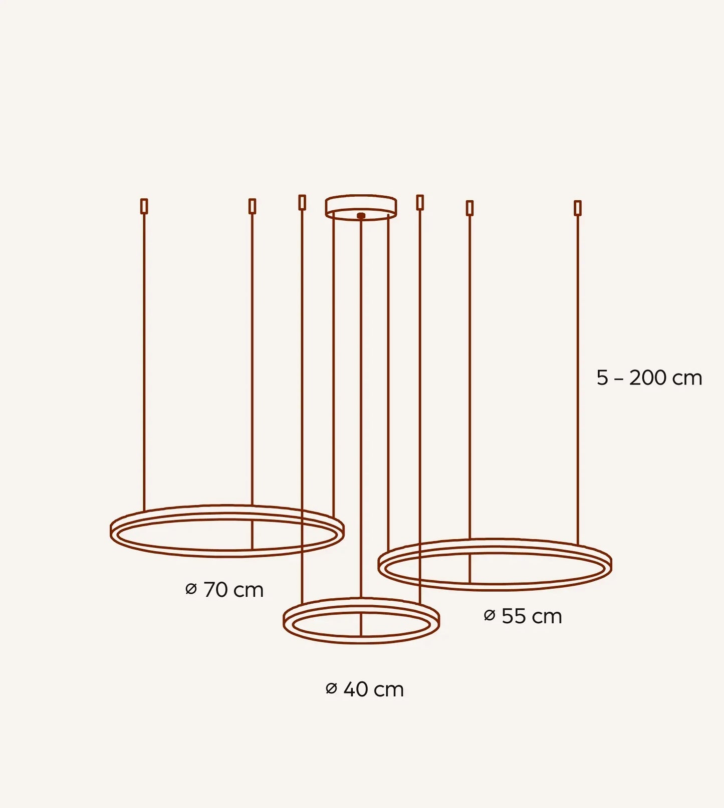 LED Hanglamp Ringen Zwart Wit Goud Dimbaar 70W Aluminium Modern