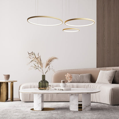 LED Hanglamp Ringen Zwart Wit Goud Dimbaar 70W Aluminium Modern