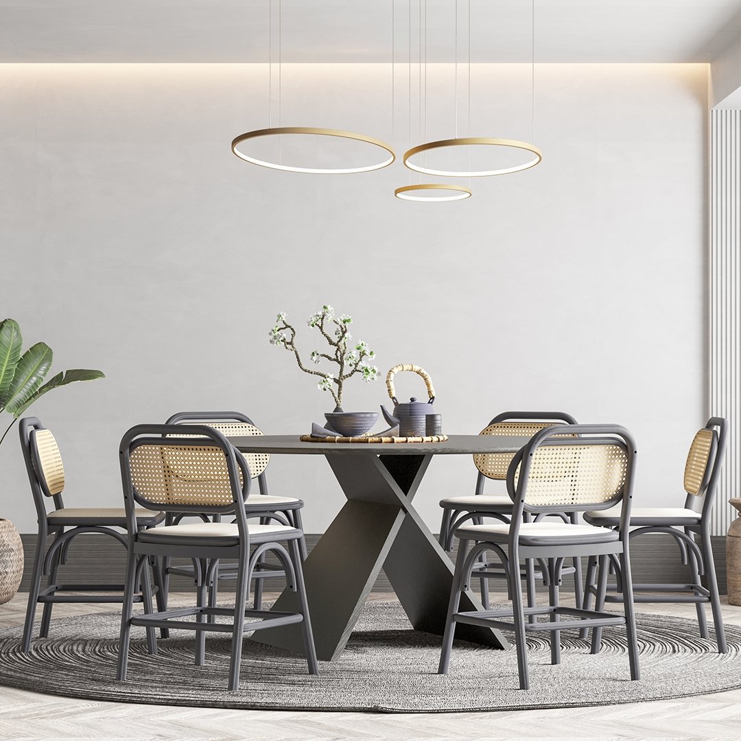 LED Hanglamp Ringen Zwart Wit Goud Dimbaar 70W Aluminium Modern