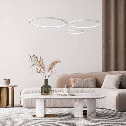 LED Hanglamp Ringen Zwart Wit Goud Dimbaar 70W Aluminium Modern