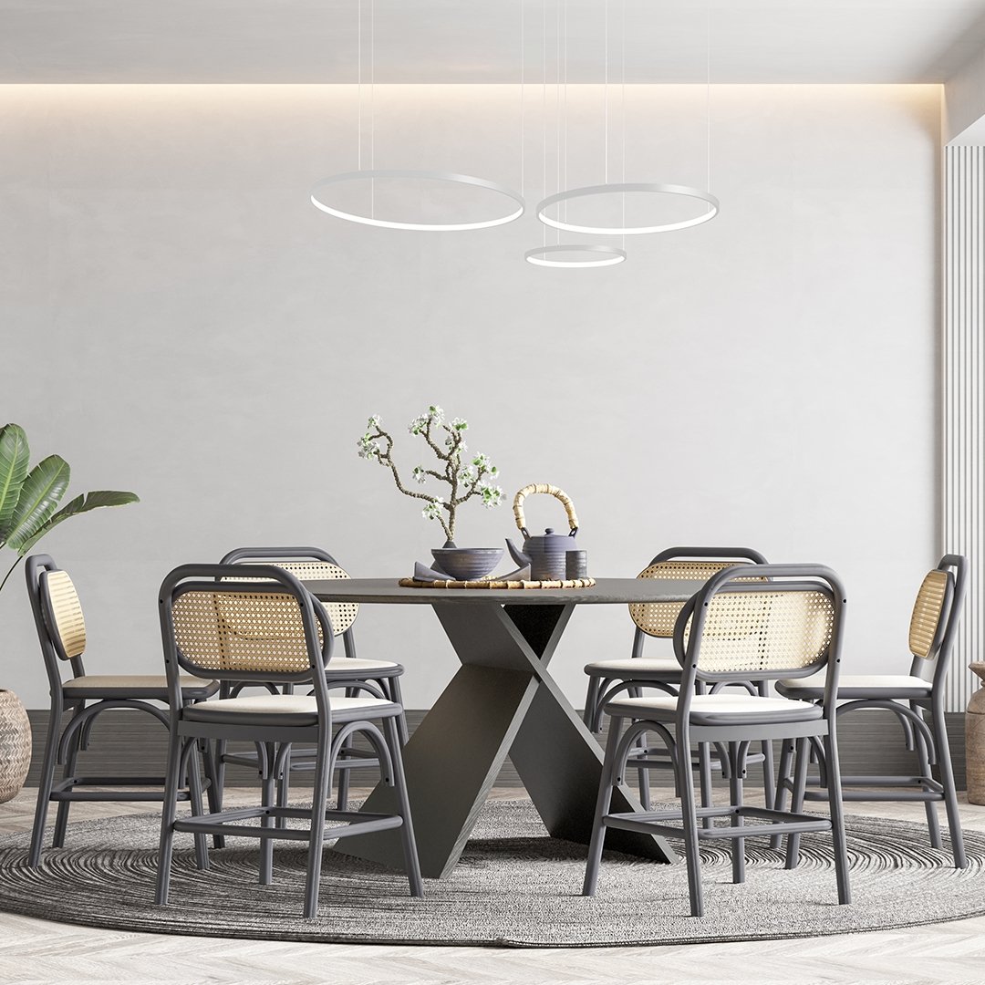 LED Hanglamp Ringen Zwart Wit Goud Dimbaar 70W Aluminium Modern