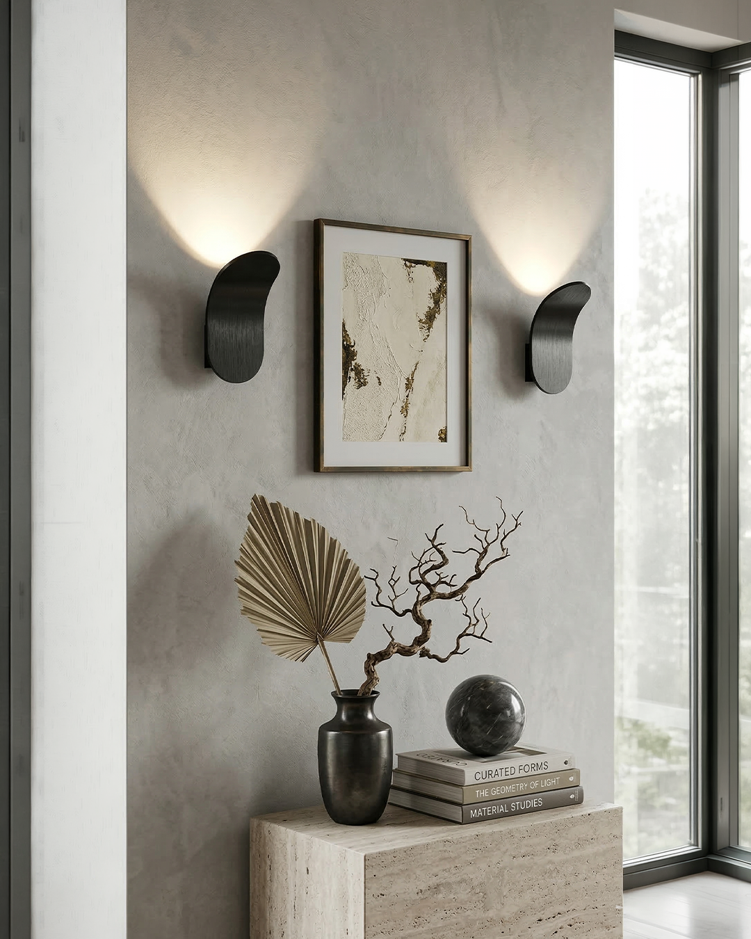 Gebogen Wandlamp Modern Minimalistisch Design Geborstelde Afwerking Diffuus Licht Decoratieve Wandverlichting voor Gang Slaapkamer Woonkamer