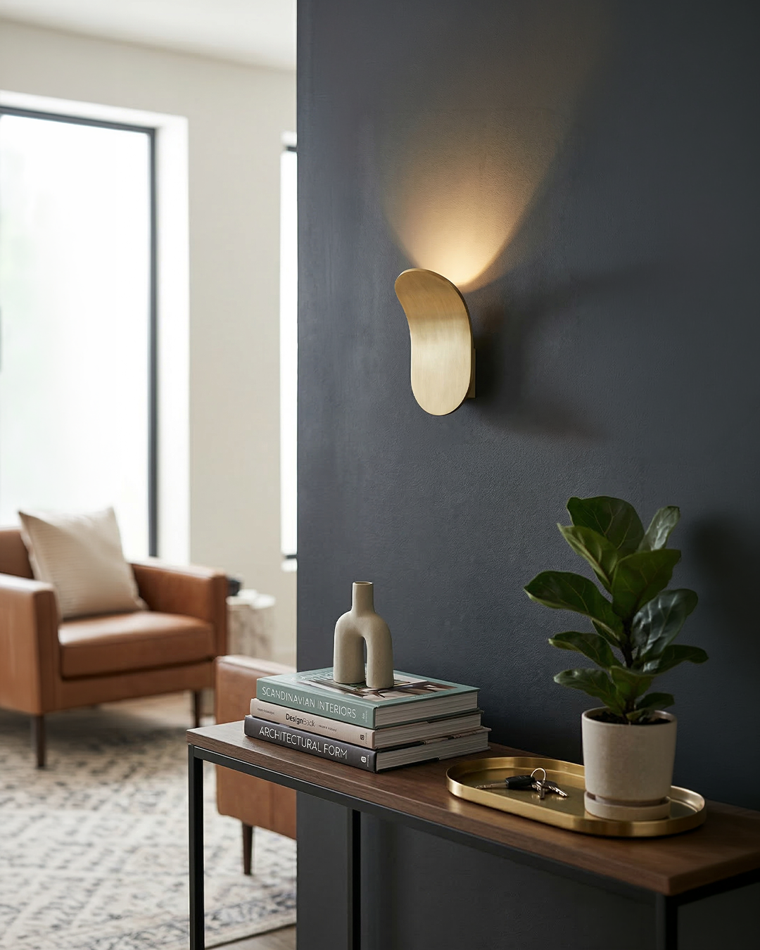 Gebogen Wandlamp Modern Minimalistisch Design Geborstelde Afwerking Diffuus Licht Decoratieve Wandverlichting voor Gang Slaapkamer Woonkamer