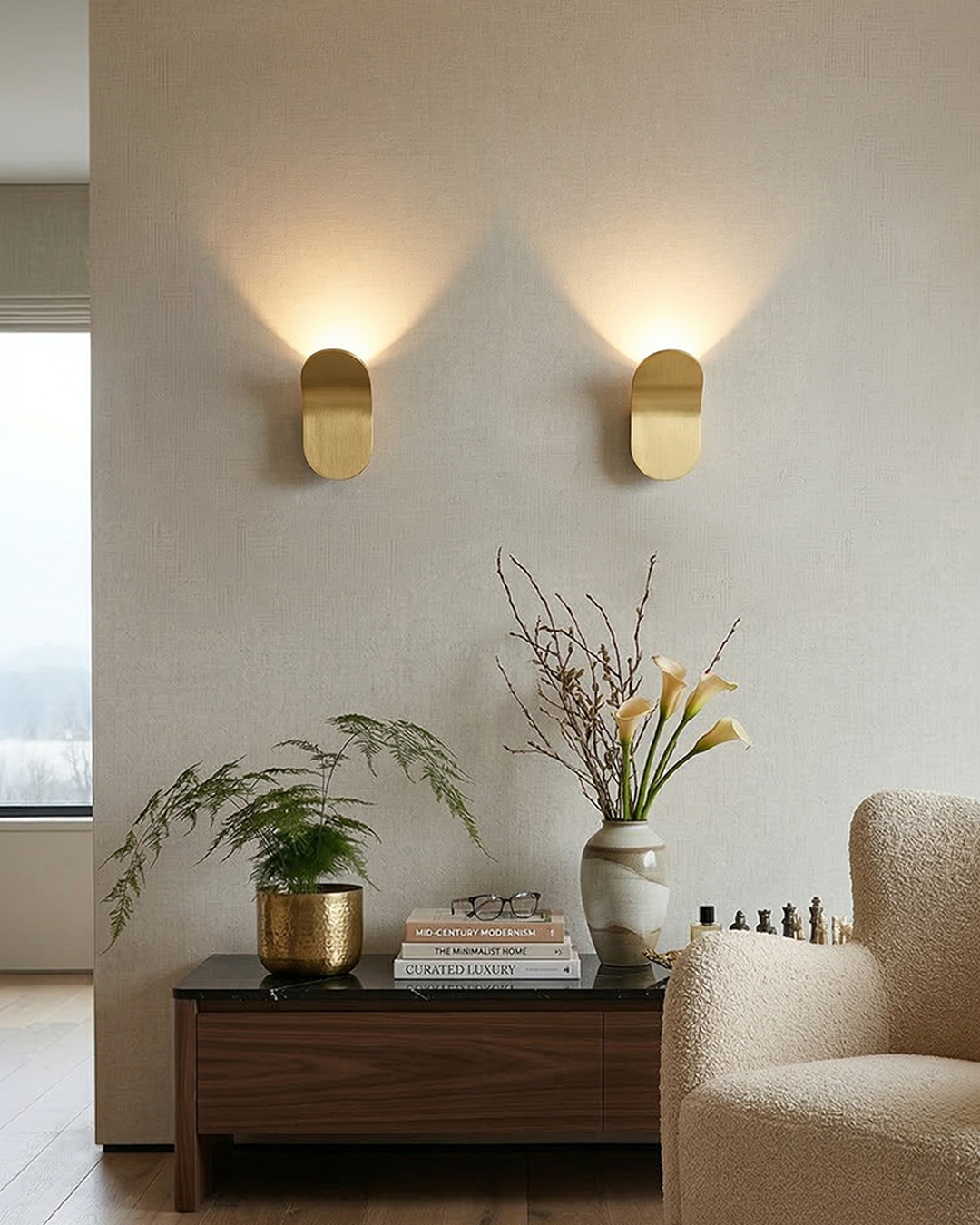 Gebogen Wandlamp Modern Minimalistisch Design Geborstelde Afwerking Diffuus Licht Decoratieve Wandverlichting voor Gang Slaapkamer Woonkamer
