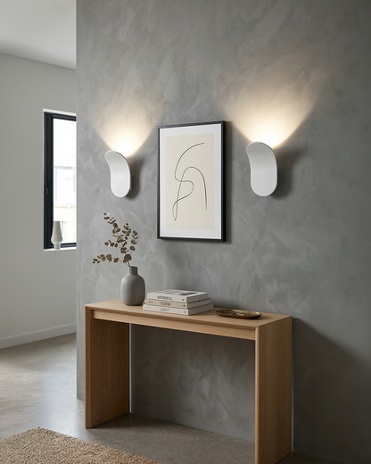Gebogen Wandlamp Modern Minimalistisch Design Geborstelde Afwerking Diffuus Licht Decoratieve Wandverlichting voor Gang Slaapkamer Woonkamer