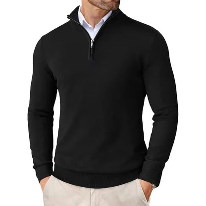 Heren Trui Zachte Stof Casual Met Halve Rits Luxe Look - StudioMarella