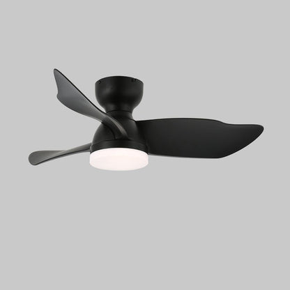 Moderne plafondventilator met verlichting en afstandsbediening zilver houtnerf 70cm