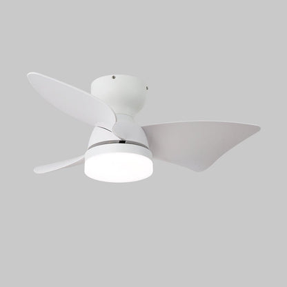 Moderne plafondventilator met verlichting en afstandsbediening zilver houtnerf 70cm