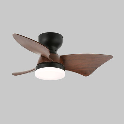Moderne plafondventilator met verlichting en afstandsbediening zilver houtnerf 70cm