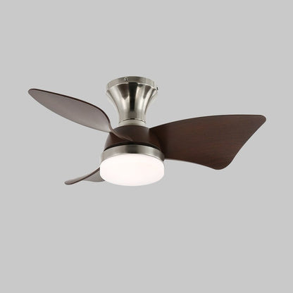 Moderne plafondventilator met verlichting en afstandsbediening zilver houtnerf 70cm
