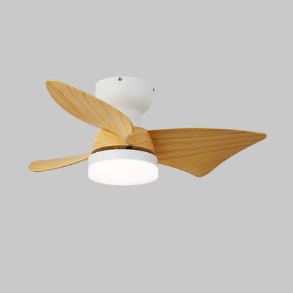 Moderne plafondventilator met verlichting en afstandsbediening zilver houtnerf 70cm
