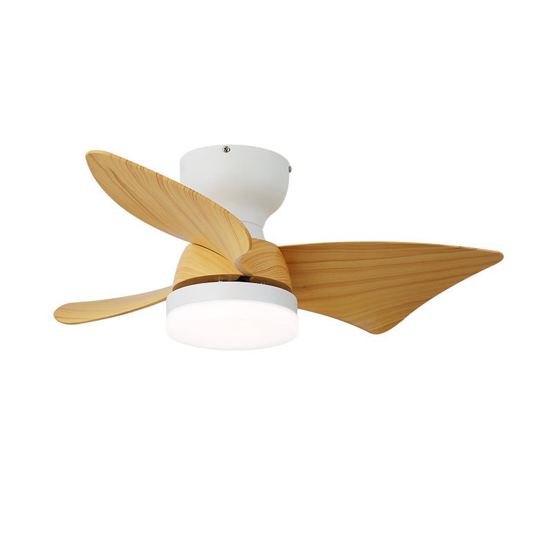 Moderne plafondventilator met verlichting en afstandsbediening zilver houtnerf 70cm