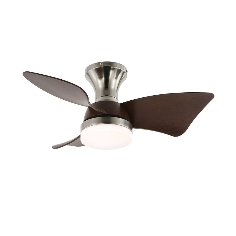 Moderne plafondventilator met verlichting en afstandsbediening zilver houtnerf 70cm