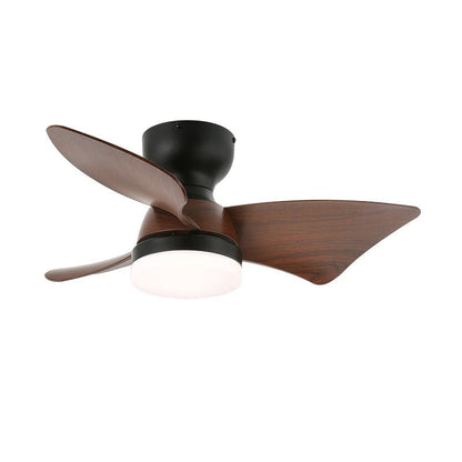 Moderne plafondventilator met verlichting en afstandsbediening zilver houtnerf 70cm