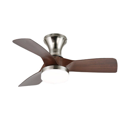 Moderne plafondventilator met verlichting en afstandsbediening zilver houtnerf 70cm