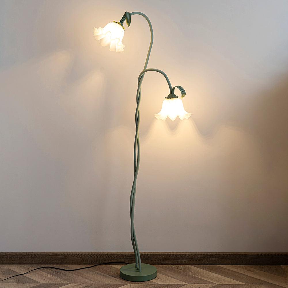 Vloerlamp Bloem Design Groen Wit Metaal 170cm 2-3 Lichts LED Sfeerlamp Woonkamer Slaapkamer