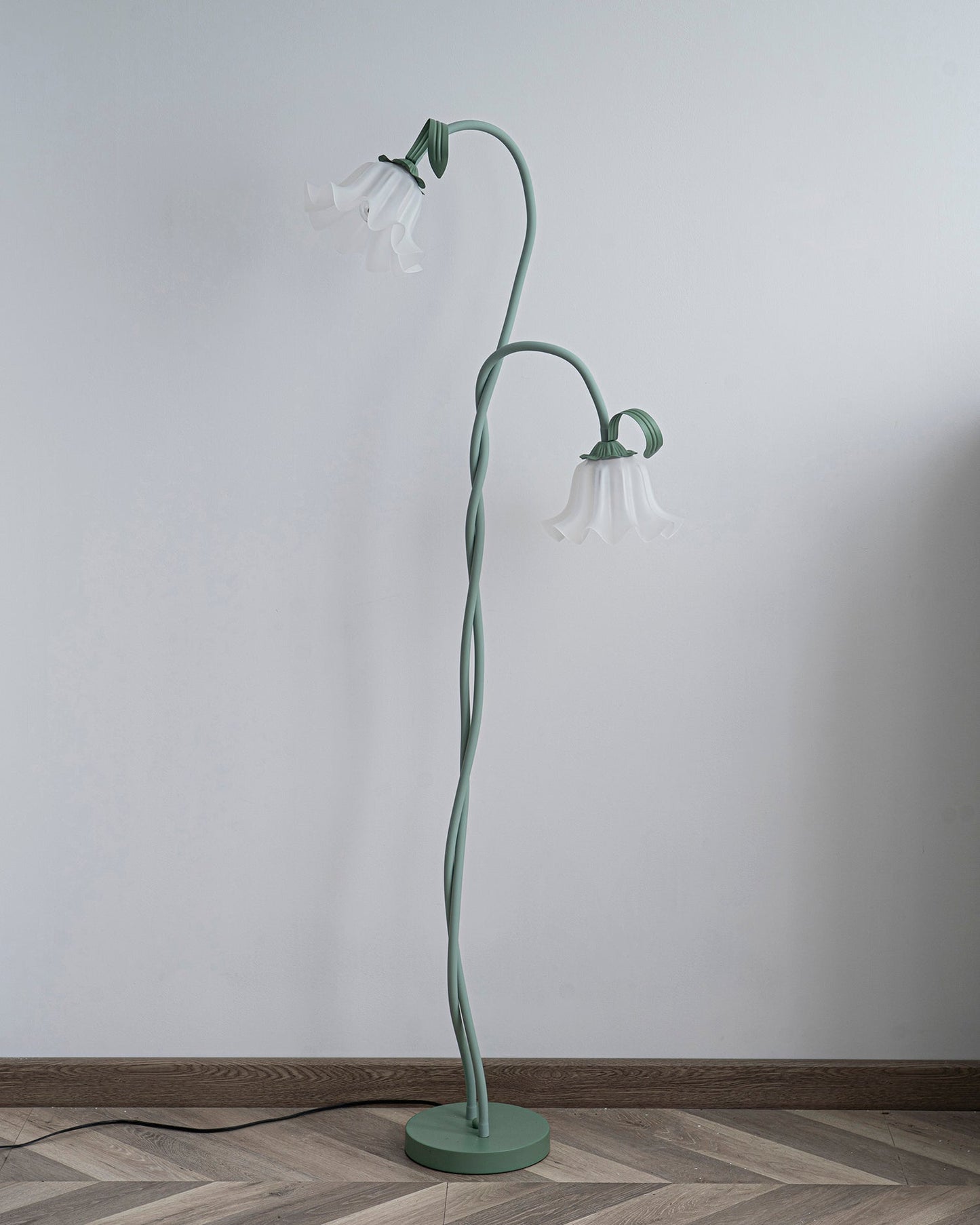 Vloerlamp Bloem Design Groen Wit Metaal 170cm 2-3 Lichts LED Sfeerlamp Woonkamer Slaapkamer