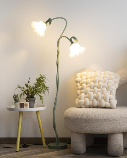 Vloerlamp Bloem Design Groen Wit Metaal 170cm 2-3 Lichts LED Sfeerlamp Woonkamer Slaapkamer