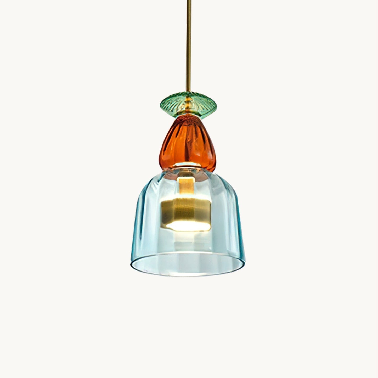 Glazen Hanglamp met Gekleurde Kap – Scandinavisch Verlichtingsdesign met Geïntegreerde LED – Macaron Jar Pendant Light