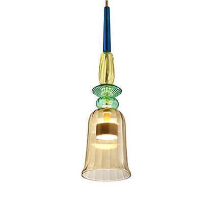 Glazen Hanglamp met Gekleurde Kap – Scandinavisch Verlichtingsdesign met Geïntegreerde LED – Macaron Jar Pendant Light