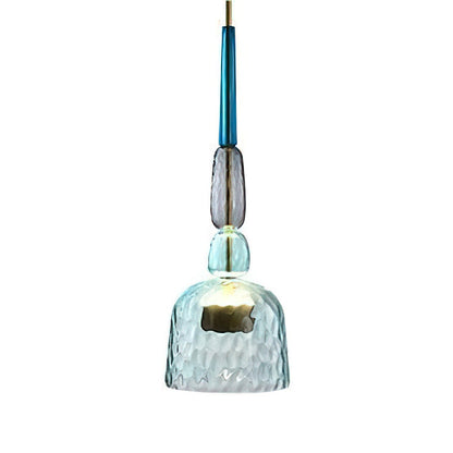 Glazen Hanglamp met Gekleurde Kap – Scandinavisch Verlichtingsdesign met Geïntegreerde LED – Macaron Jar Pendant Light
