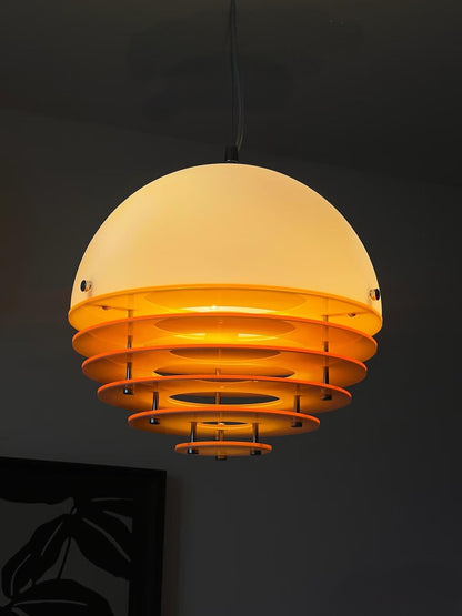 Stijlvolle Hanglamp Bauhaus Design Oranje-Wit Sfeerverlichting voor Moderne Interieurs