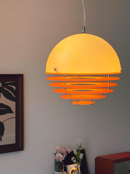 Stijlvolle Hanglamp Bauhaus Design Oranje-Wit Sfeerverlichting voor Moderne Interieurs