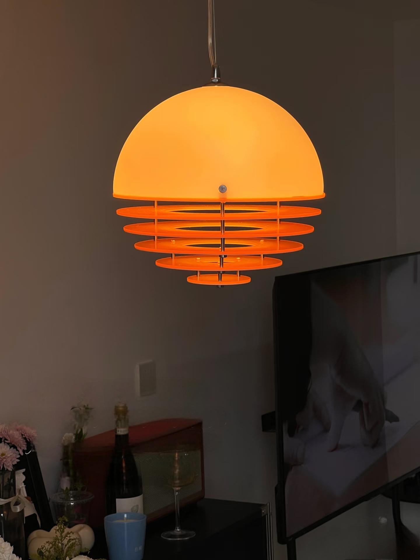 Stijlvolle Hanglamp Bauhaus Design Oranje-Wit Sfeerverlichting voor Moderne Interieurs
