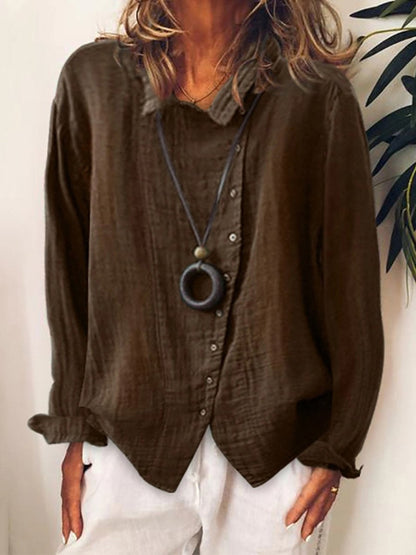 Lange Shirt voor Vrouw Losse Fit Ademend Katoen