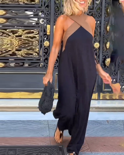 Camille | Elegante Lange Maxi Jurk Dames met Gekruiste Hals 5