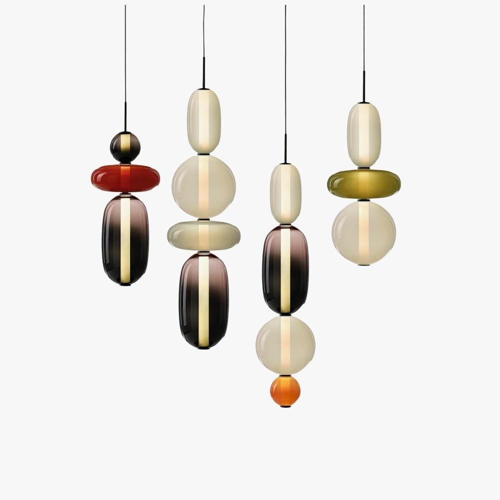 Hanglamp Gekleurd Glas Organisch Vormgegeven Retro Sfeerverlichting Woonkamer