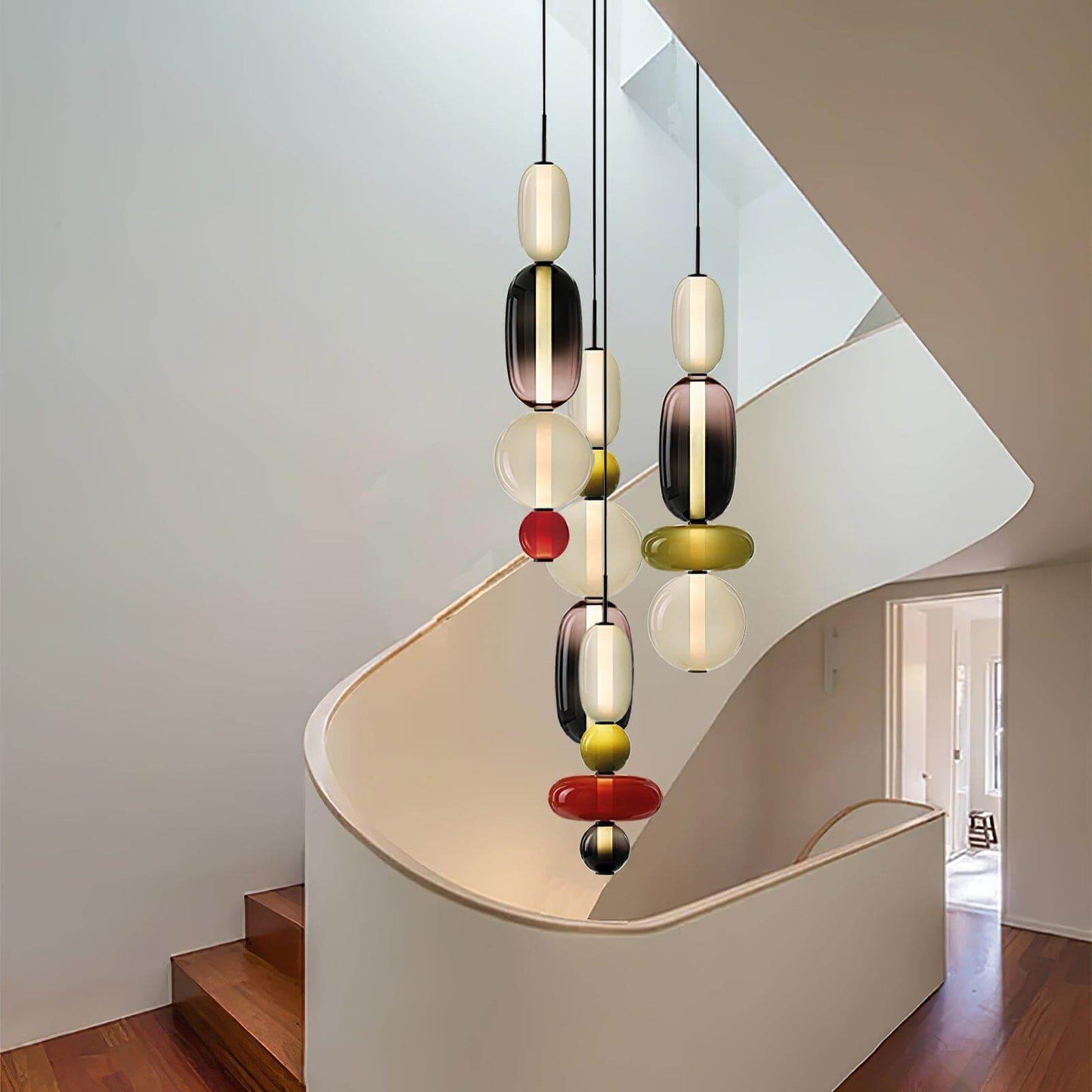 Hanglamp Gekleurd Glas Organisch Vormgegeven Retro Sfeerverlichting Woonkamer