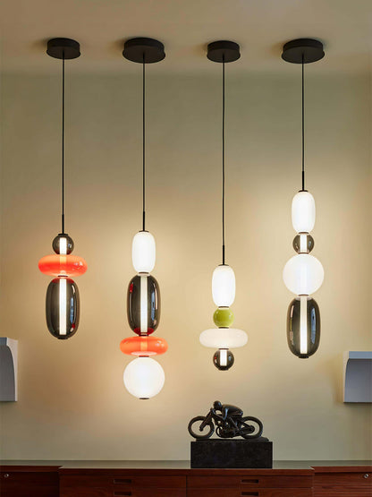 Hanglamp Gekleurd Glas Organisch Vormgegeven Retro Sfeerverlichting Woonkamer