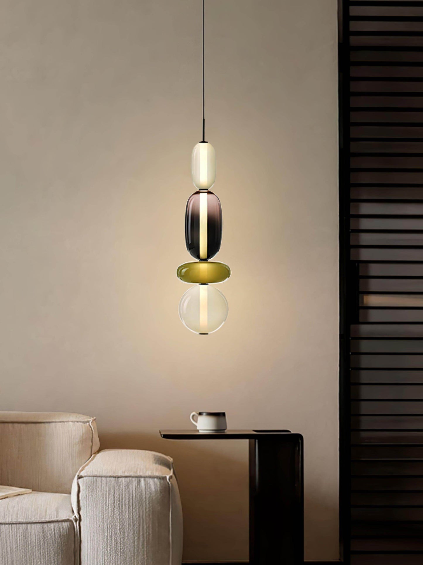 Hanglamp Gekleurd Glas Organisch Vormgegeven Retro Sfeerverlichting Woonkamer
