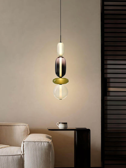 Hanglamp Gekleurd Glas Organisch Vormgegeven Retro Sfeerverlichting Woonkamer