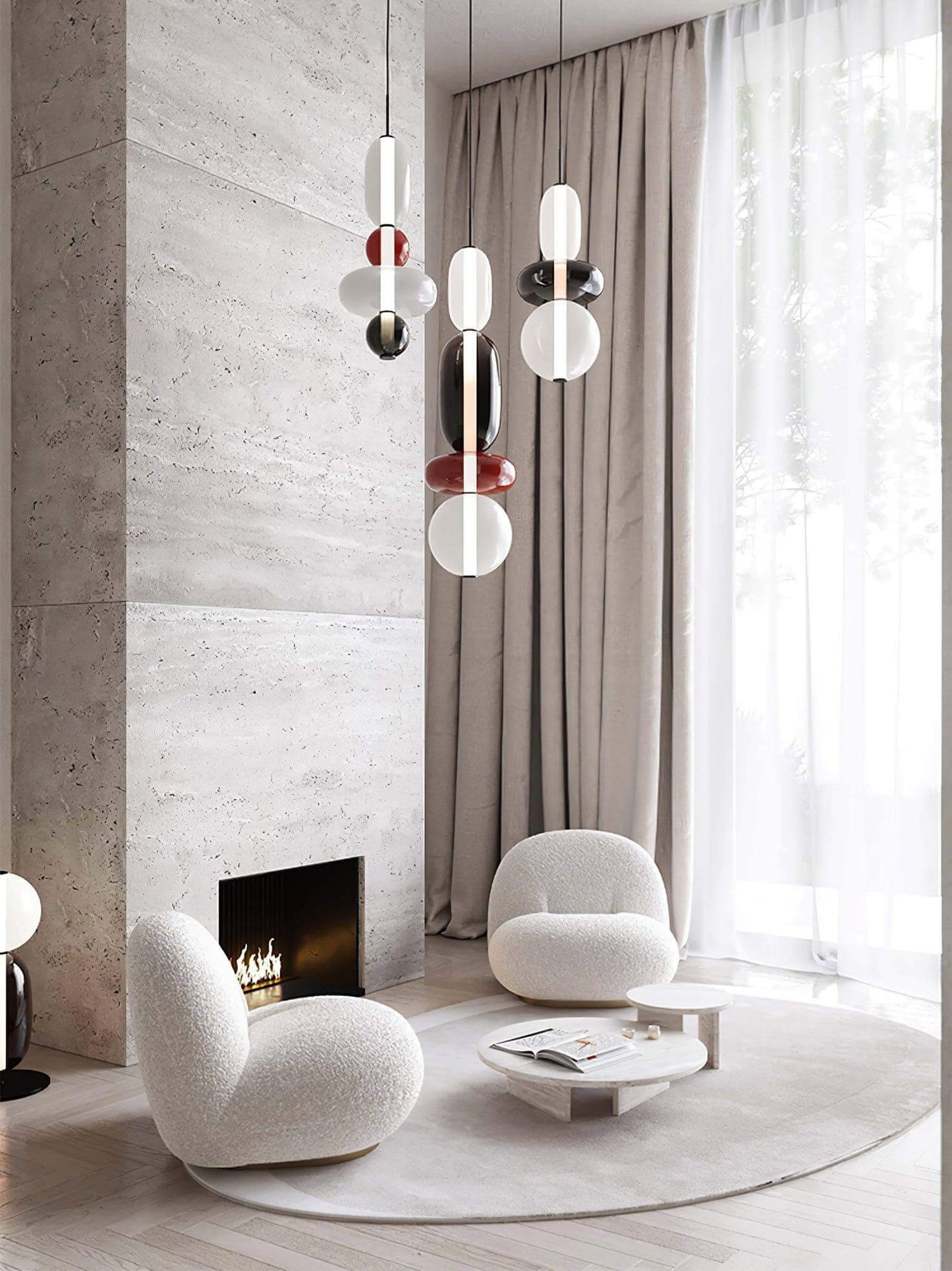 Hanglamp Gekleurd Glas Organisch Vormgegeven Retro Sfeerverlichting Woonkamer